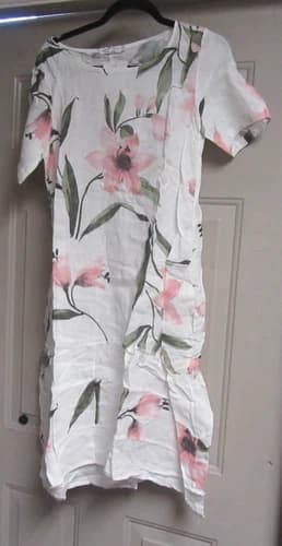 LUNGO L'ARNO 100% LINEN DRESS WITH POCKETS - SIZE L NWT