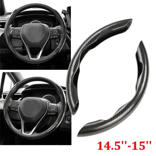 2pc Universal Car Steering Wheel Booster Cover Carbon Fiber Non-Slip Accessories