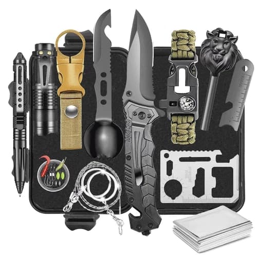 NEW LISTING14-In-1 Emergency Survival Kits ,Survival Gear Camping Essentials Cool Gadgets f