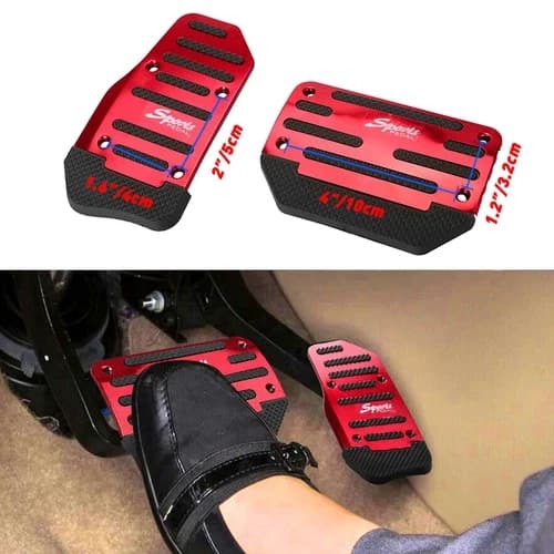 Red Universal Non-Slip Gas Brake Foot Pedal Pad Cover Car Automatic Accessories