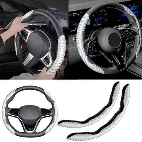 2x Universal Non-Slip Car Steering Wheel Booster Cover Accessories Carbon Fiber