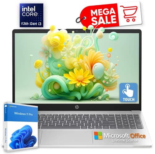HP 15.6" Touch Laptop, 13th Gen Intel i3, 16GB RAM & 512BG SSD Win 11 Pro+Office