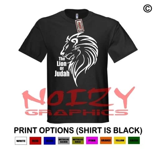 The Lion Of Judah Christian Shirt Black T-Shirt Jesus Tribe of Faith Religious