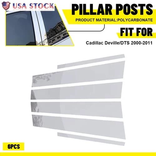 Fits Cadillac Deville / DTS 2000-11 Pillar Post Door Trim Car Accessories Chrome