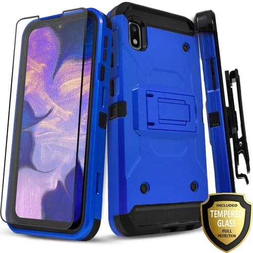 For Samsung Galaxy A21 Case Phone Cover Shockproof + Tempered Glass Protector