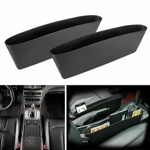 Pair Car Seat Seam Storage Organizer Pouch Bag Holders Phone Coin Accessories