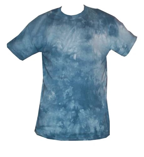 T Shirt Tie Dye, All Sizes, Blue scrunch, hand dyed in the UK