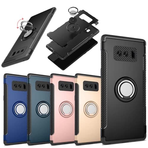 For Samsung Galaxy Note 8 Note 9 Phone Case Shockproof Ring Holder Hybrid Rubber