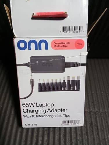 Onn 65w Laptop Charging Adapter W/ 10 Interchangeable Tips